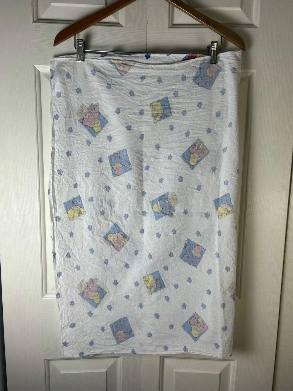 Vintage Paddington Bear Baby Receiving Blanket Flannel Raincoat Suitcase 90's